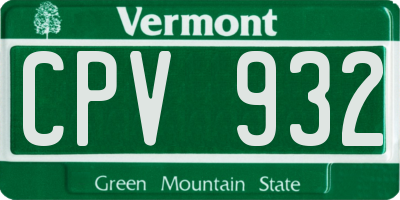 VT license plate CPV932