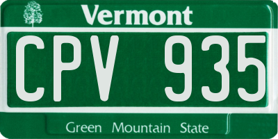VT license plate CPV935