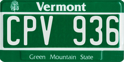 VT license plate CPV936