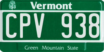 VT license plate CPV938