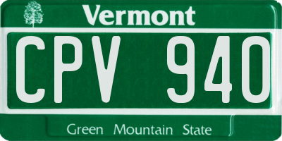 VT license plate CPV940