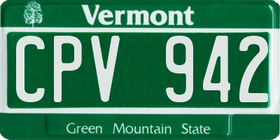 VT license plate CPV942