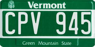 VT license plate CPV945