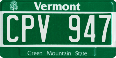 VT license plate CPV947