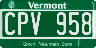 VT license plate CPV958