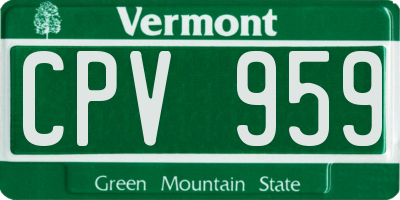 VT license plate CPV959