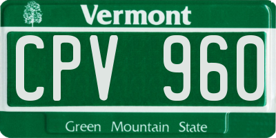 VT license plate CPV960