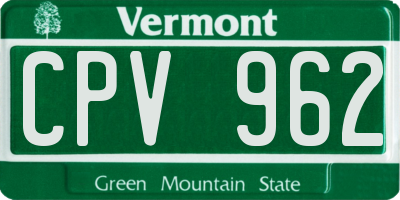 VT license plate CPV962