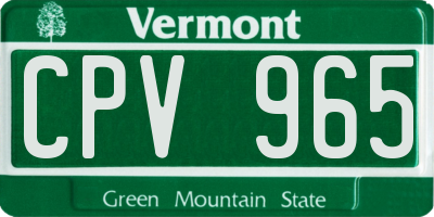 VT license plate CPV965