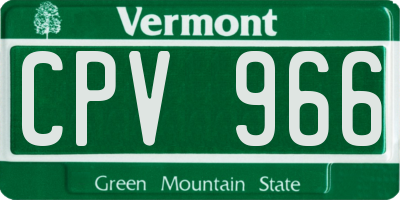 VT license plate CPV966
