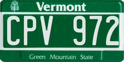VT license plate CPV972