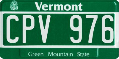 VT license plate CPV976