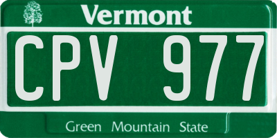 VT license plate CPV977