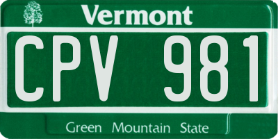 VT license plate CPV981