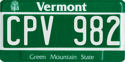 VT license plate CPV982