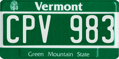 VT license plate CPV983