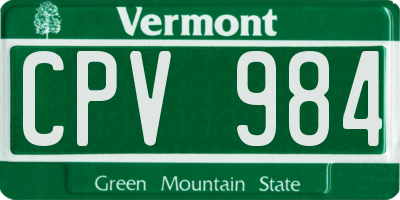 VT license plate CPV984