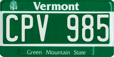 VT license plate CPV985