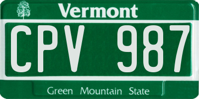 VT license plate CPV987