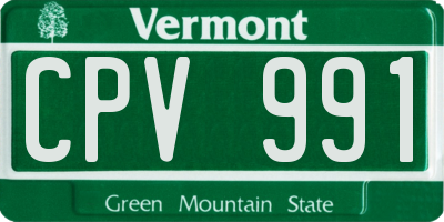 VT license plate CPV991
