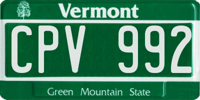 VT license plate CPV992