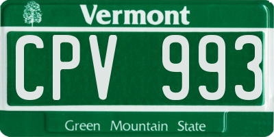 VT license plate CPV993