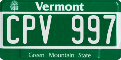 VT license plate CPV997