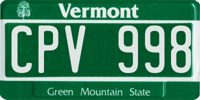 VT license plate CPV998