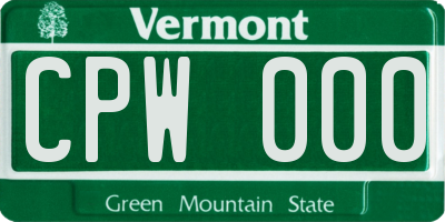 VT license plate CPW000
