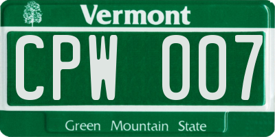 VT license plate CPW007