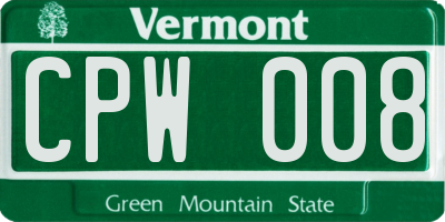 VT license plate CPW008
