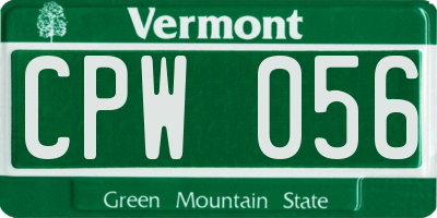 VT license plate CPW056