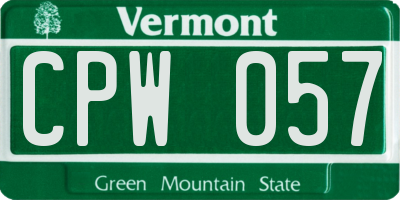 VT license plate CPW057