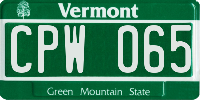 VT license plate CPW065