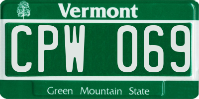 VT license plate CPW069