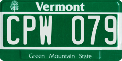 VT license plate CPW079