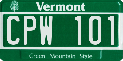 VT license plate CPW101