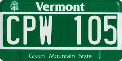 VT license plate CPW105