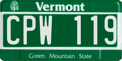 VT license plate CPW119