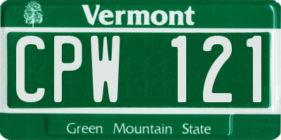 VT license plate CPW121
