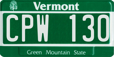 VT license plate CPW130
