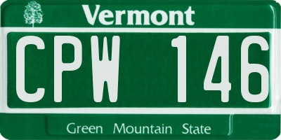 VT license plate CPW146