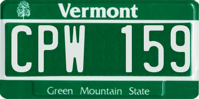 VT license plate CPW159