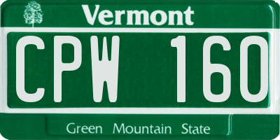 VT license plate CPW160