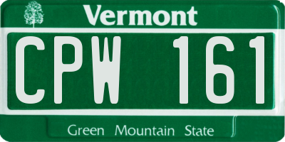 VT license plate CPW161