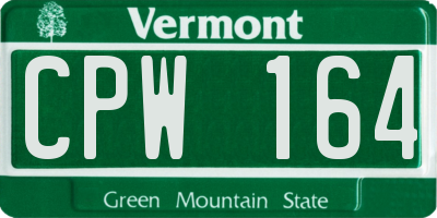 VT license plate CPW164