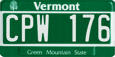 VT license plate CPW176