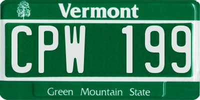 VT license plate CPW199