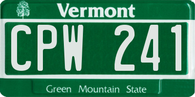 VT license plate CPW241