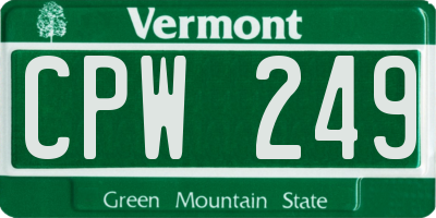 VT license plate CPW249